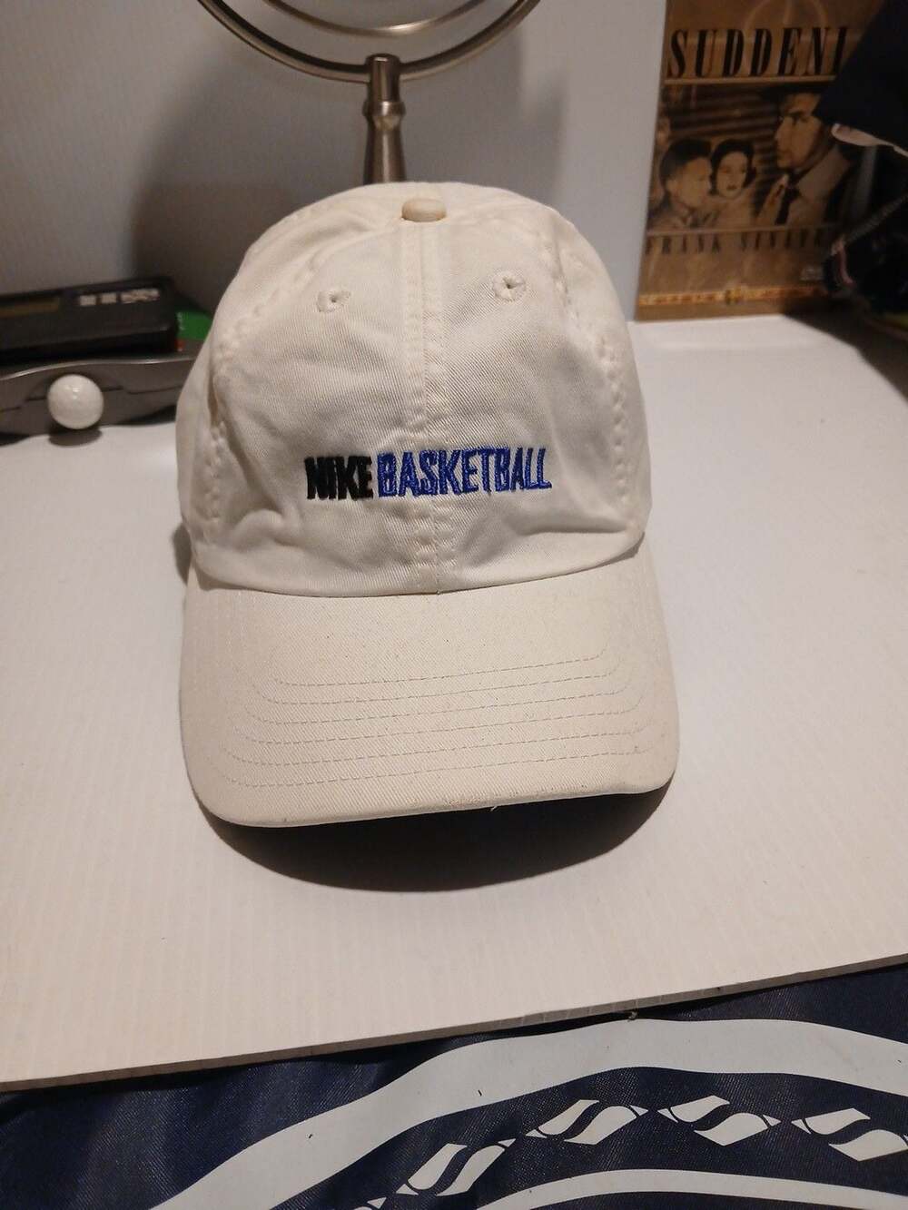 Nike Basketball Vintage Dad Hat White Blue Embroidered Strapback
